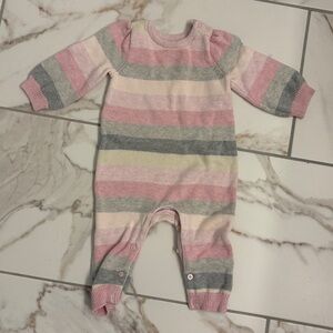 💗 Baby Gap Knit Striped Jumpsuit — 6–12 Months — Soft, Sweet & Warm ❄️✨